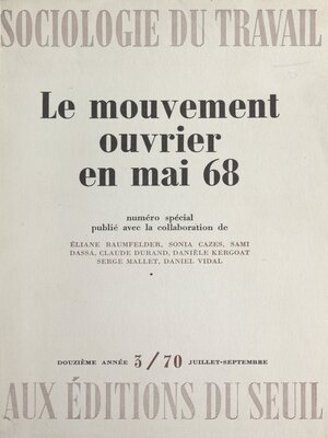 cover image of Le mouvement ouvrier en mai 68